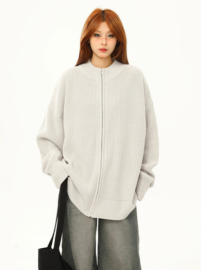 American retro knitted half-neck sweater