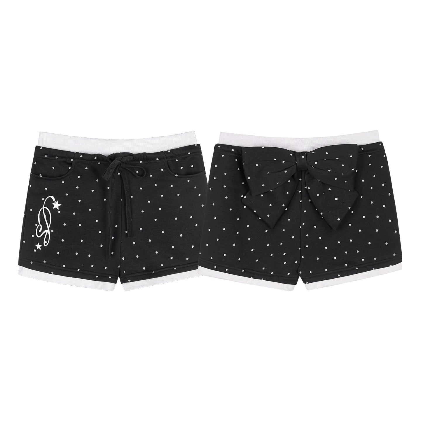 Detachable Polka Dot Peplum Shorts