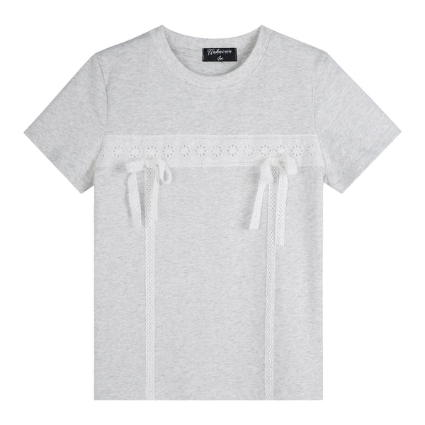 Lace Panelled Skirt Two-Piece Set