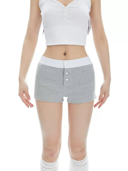 American Three Button Slim Hot Pants