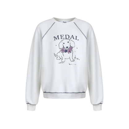 Playful Puppy Print Sweatshirt