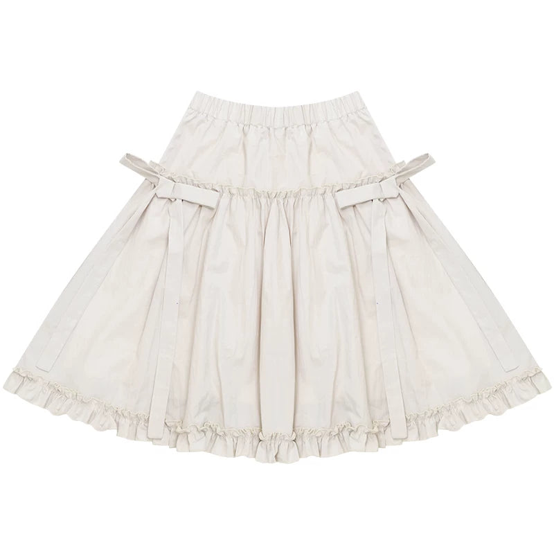 Vintage Bow-Knot Midi Skirt