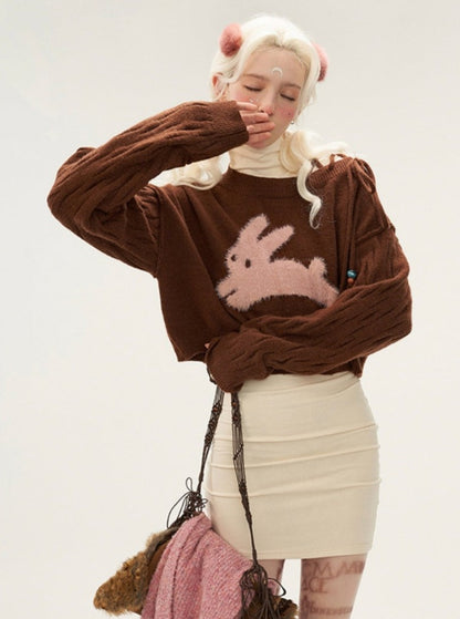 Off-the-Shoulder Bunny Sweater