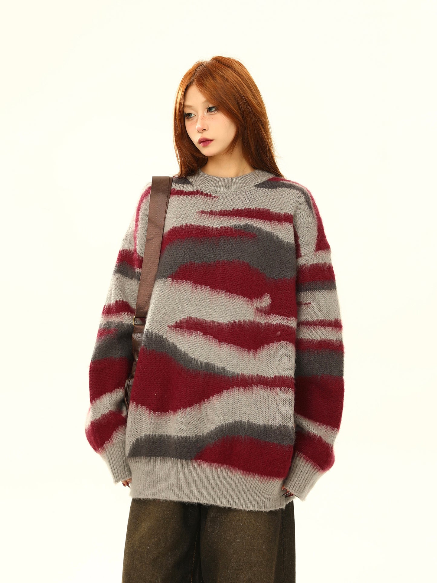 Amerikaner Retro Striped Lazy Style Pullover