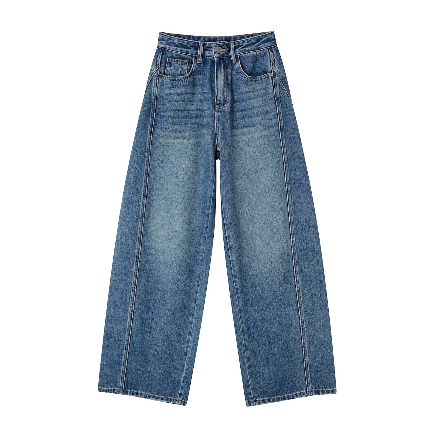 Three-Dimensional Split Wide-Leg Jeans