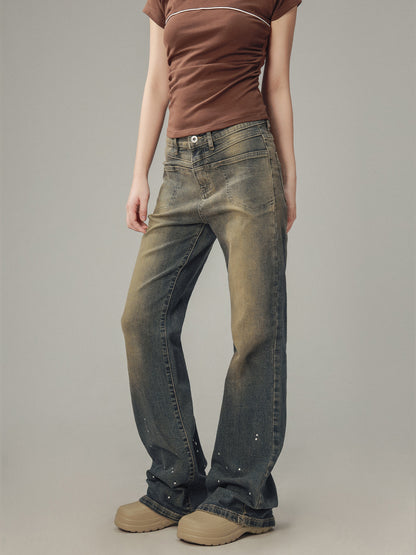 Yellow Splash Bootcut Vintage Pants