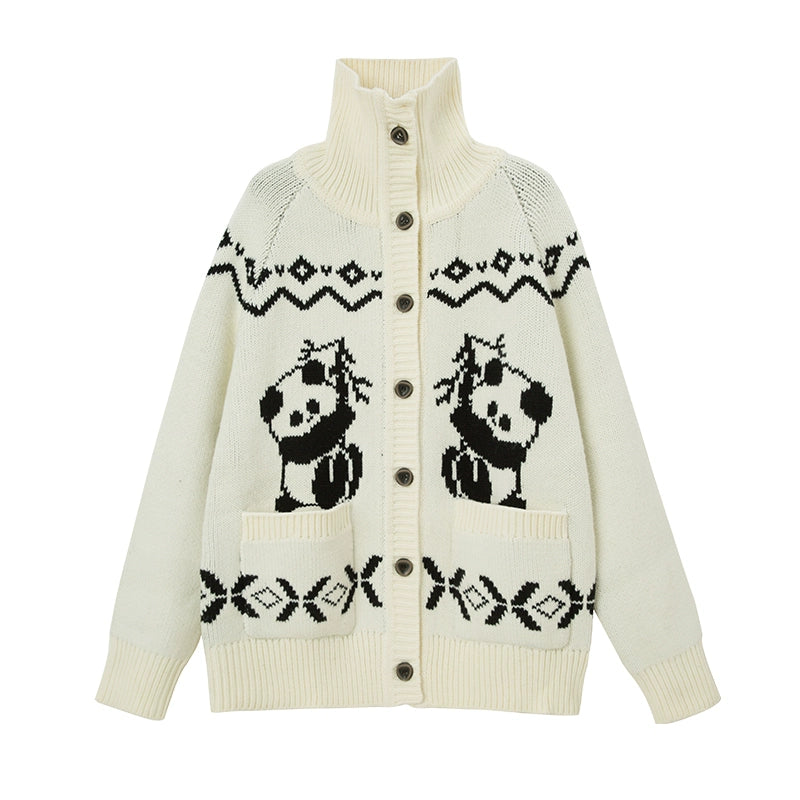 Cute Puppy Jacquard Pullover Sweater