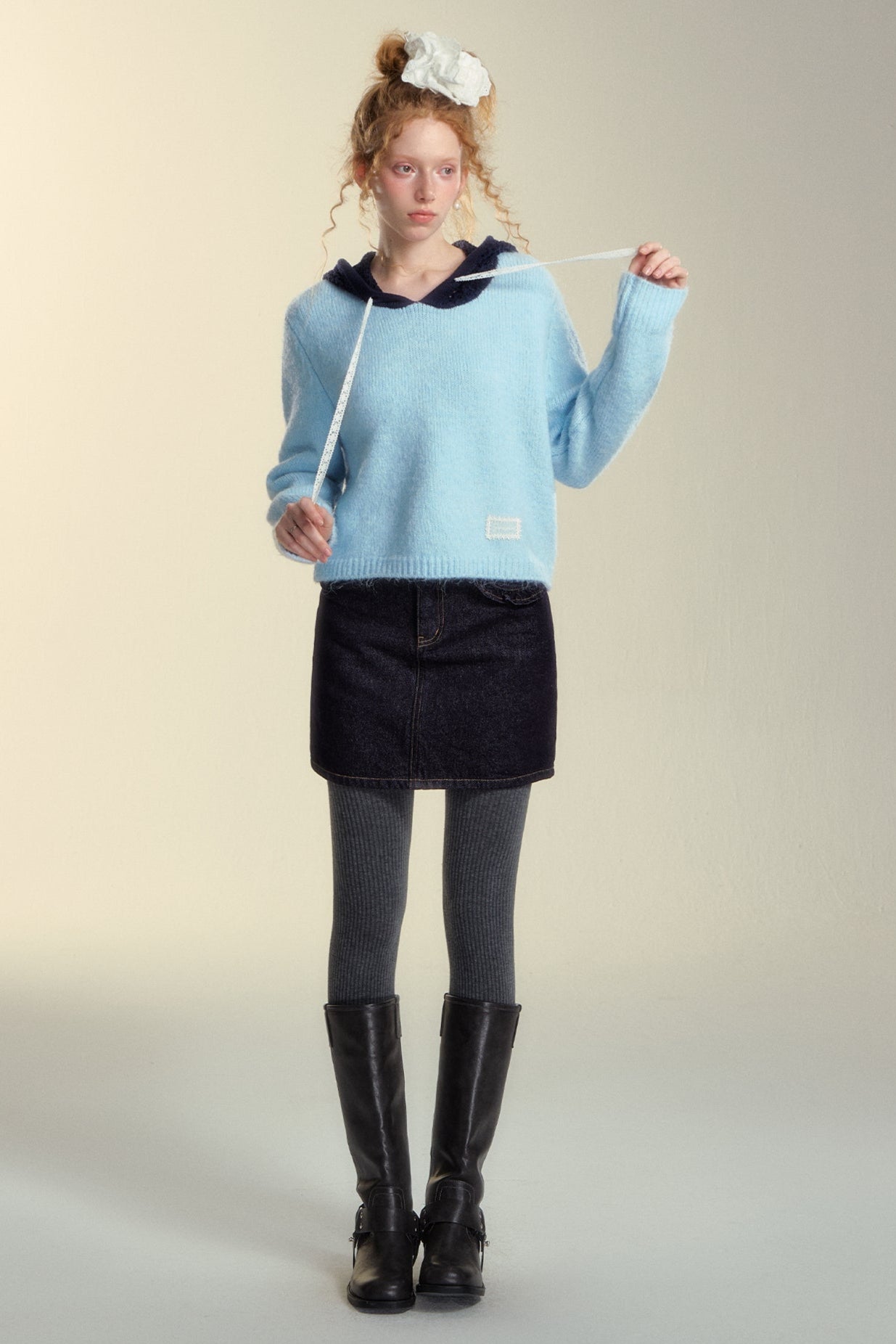 Hooded Cut-Out Sweater Top