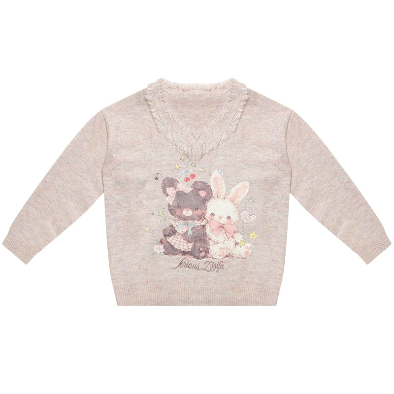 Autumn Apricot V-Neck Sweater