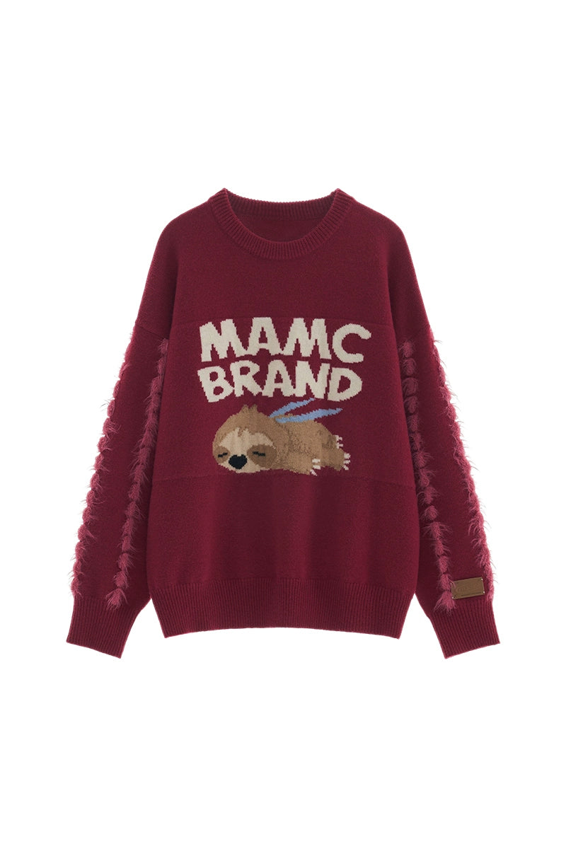 Round Neck Loose Cute Sloth Sweater