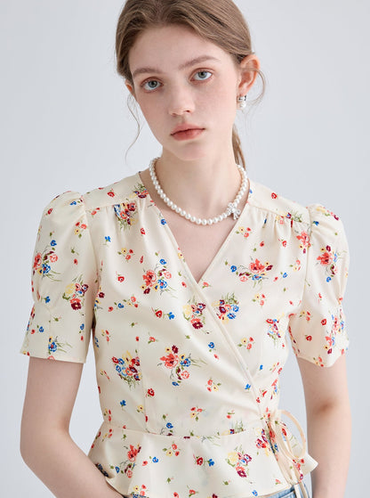 French Floral Slimming Shirt