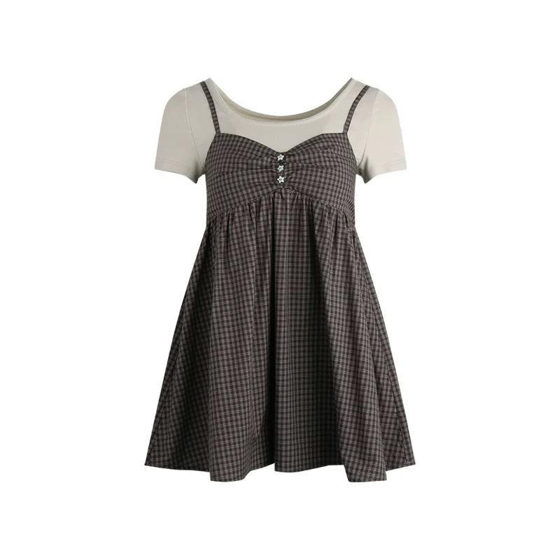 Fake Two-Piece Cotton Top