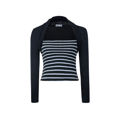 Tencel Wool Striped Knit Top