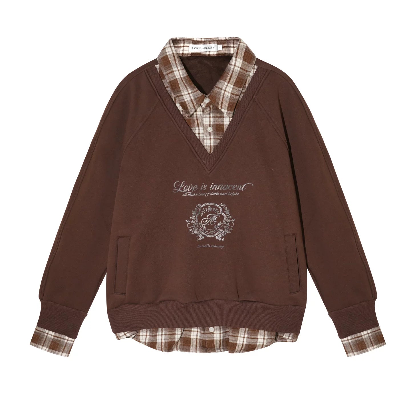 Retro Plaid Patchwork Sweatshirt