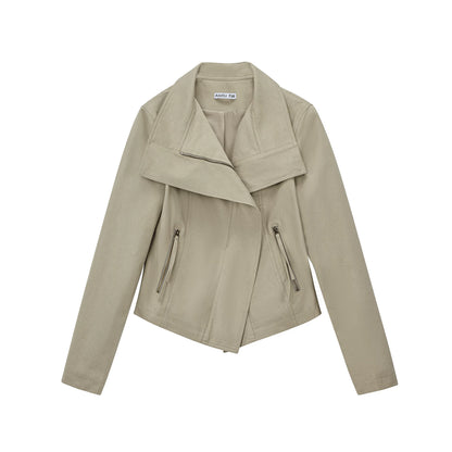 Asymmetrical Zipper Slim-Fit Top