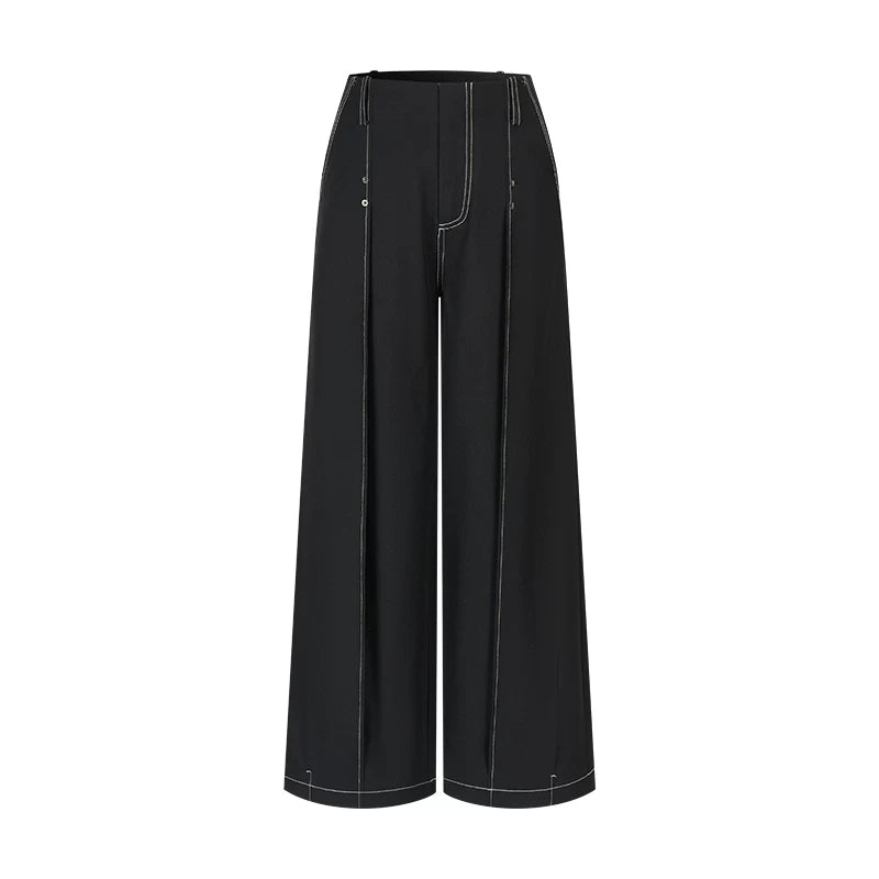 Double Pleated Wide-Leg Pants