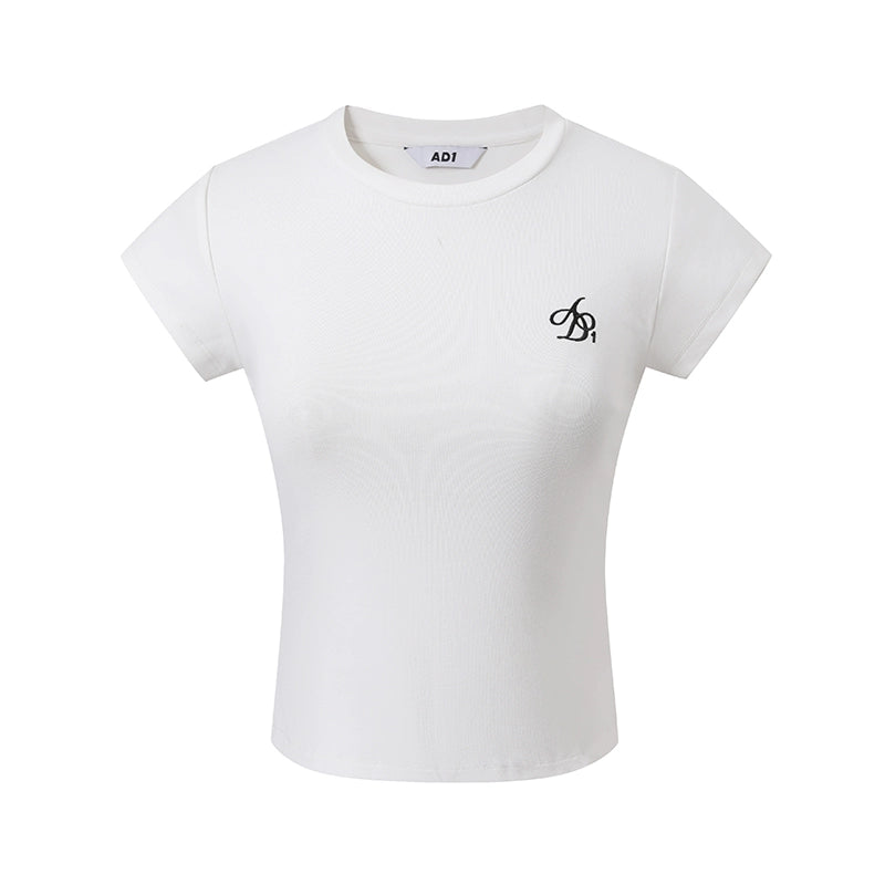 Solid Crew Neck Crop Top