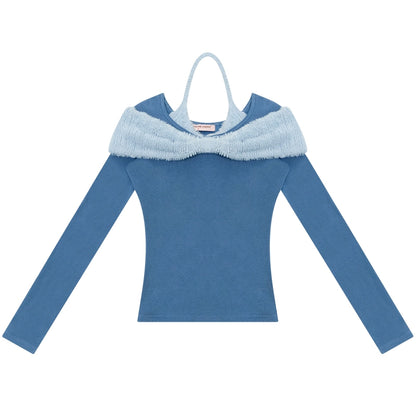 Bow-Knot Knitted Halter Top