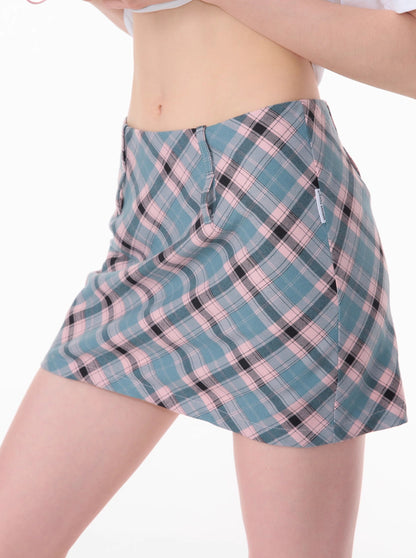 American Retro Plaid Skirt