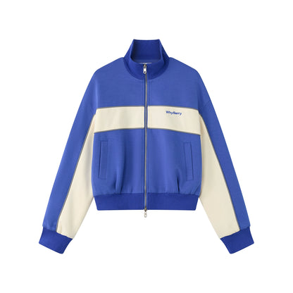 Retro Patchwork Sweatshirt Jacket