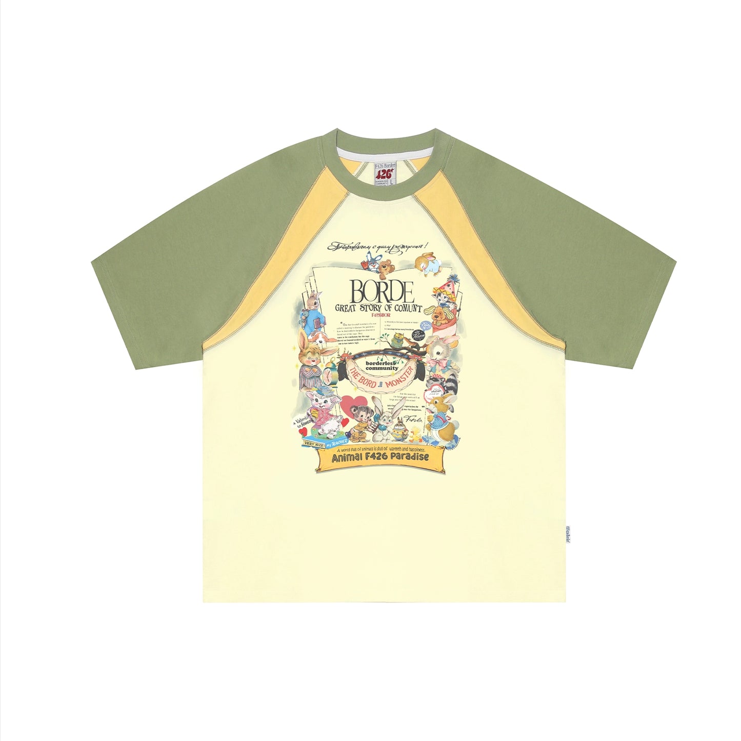 Cartoon Print Stitched T-Shirt