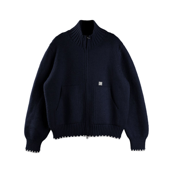 Candy-Colored Double-Zip Knitted Jacket