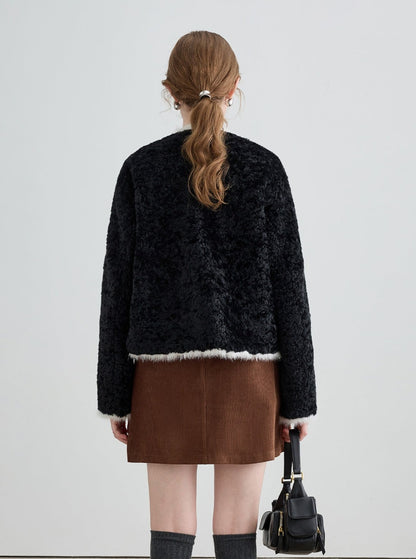 Fleece Warm Fur Integrated Short Jacket