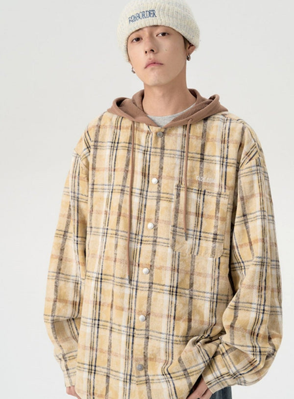 Loose Distressed Plaid Shirt Jacket