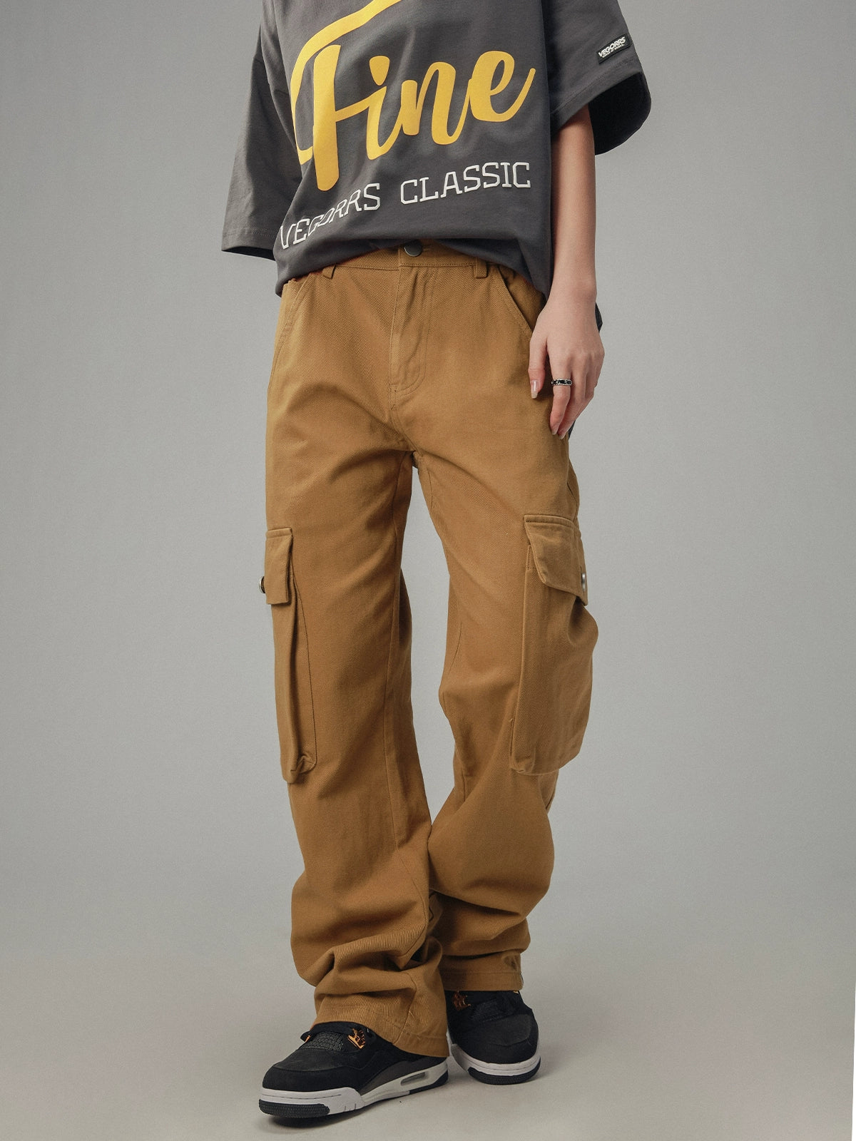 Brown Big Pocket Retro Cargo Pants