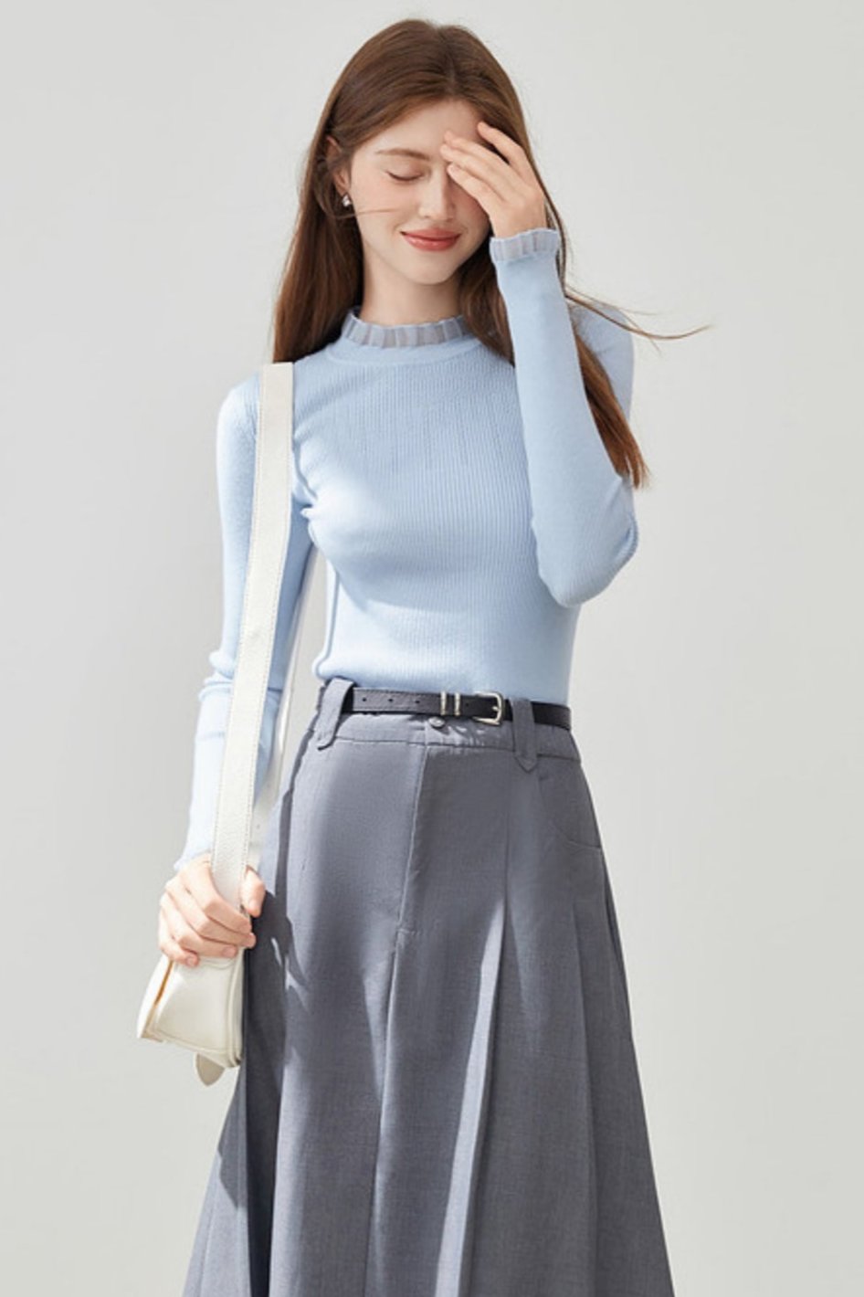 Simple Lace Collar Base Shirt