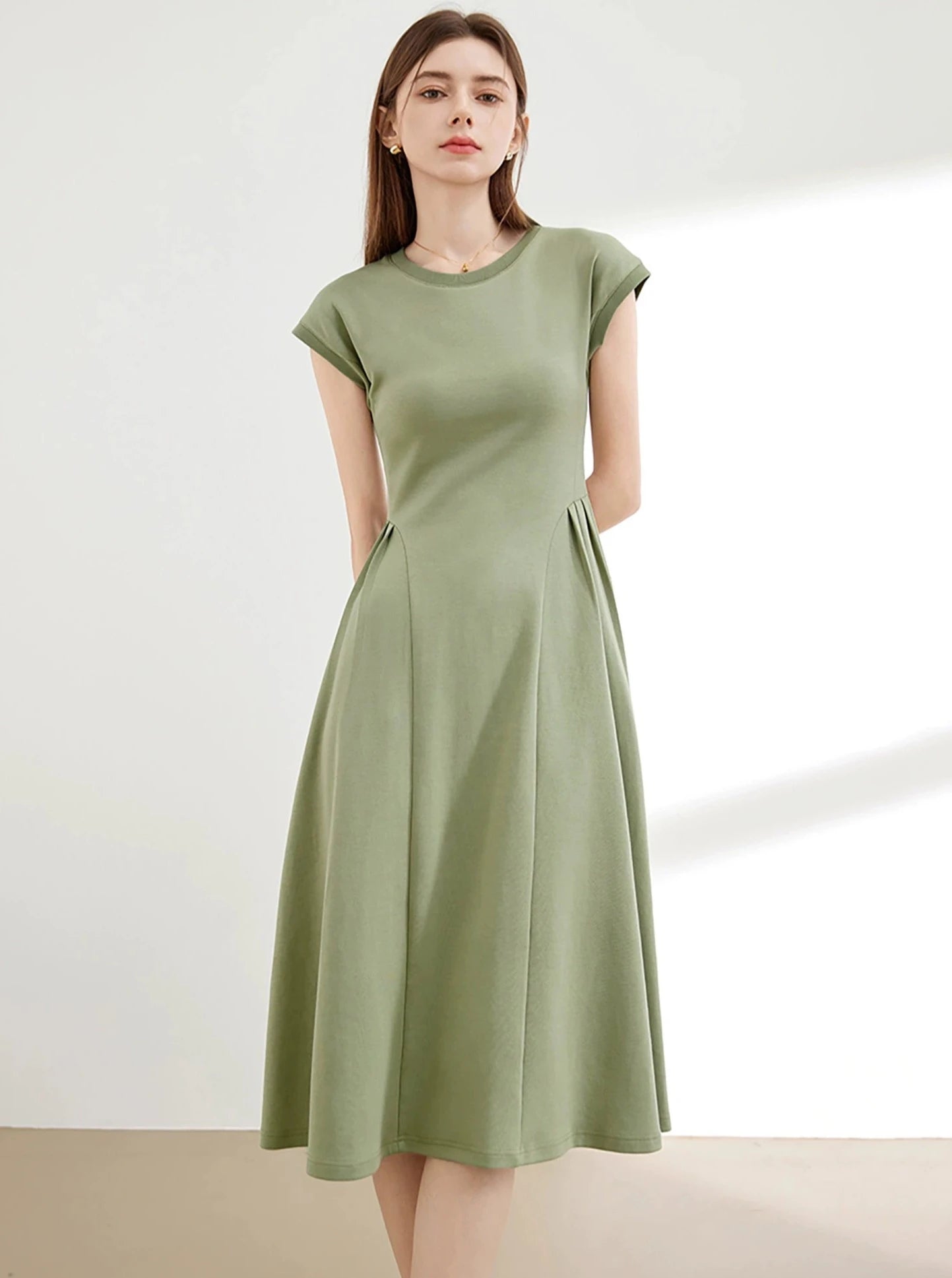 Solid Color Thin Knit Dress