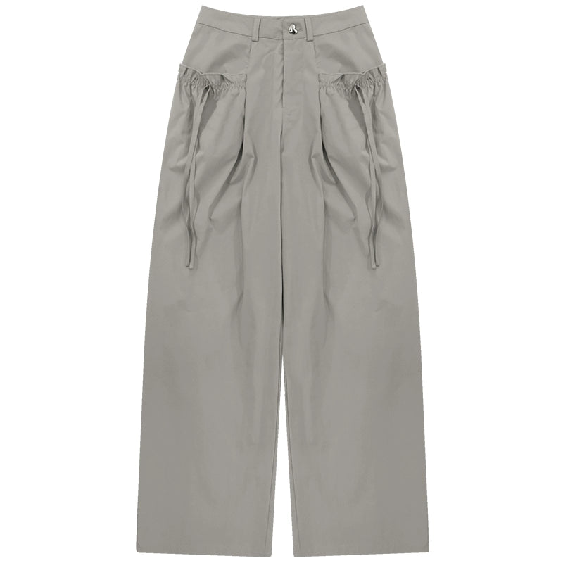 Retro High Waist Gray Pants