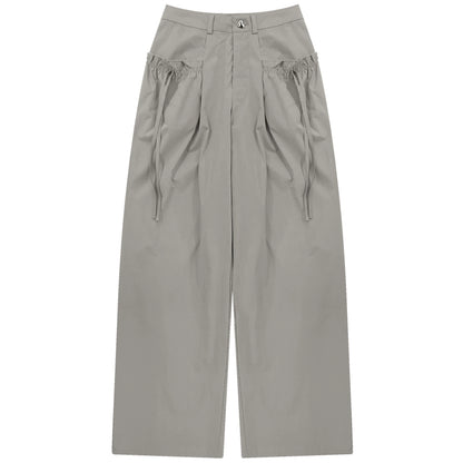 Retro High Waist Gray Pants