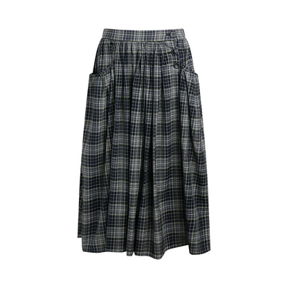 Retro Plaid Umbrella Skirt