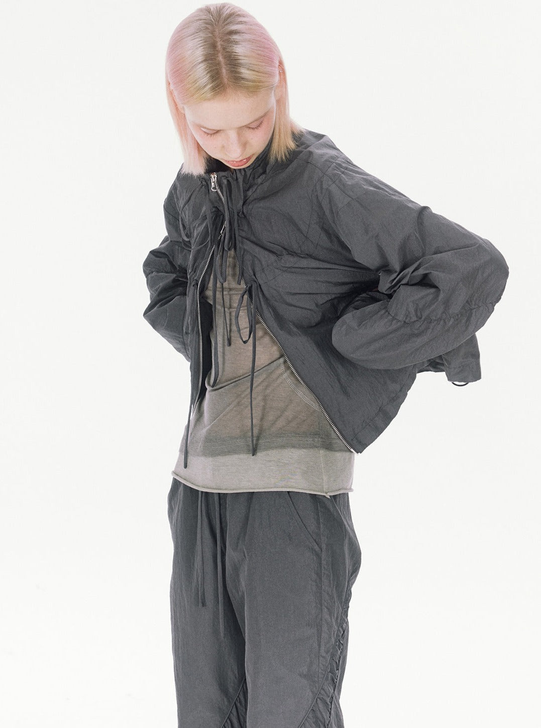 Drawstring design sports commuter jacket