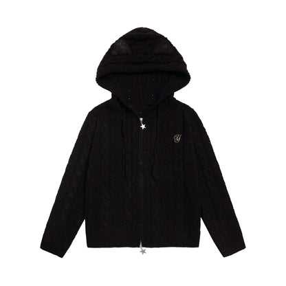 American Spice Hooded Zipper Cardigan