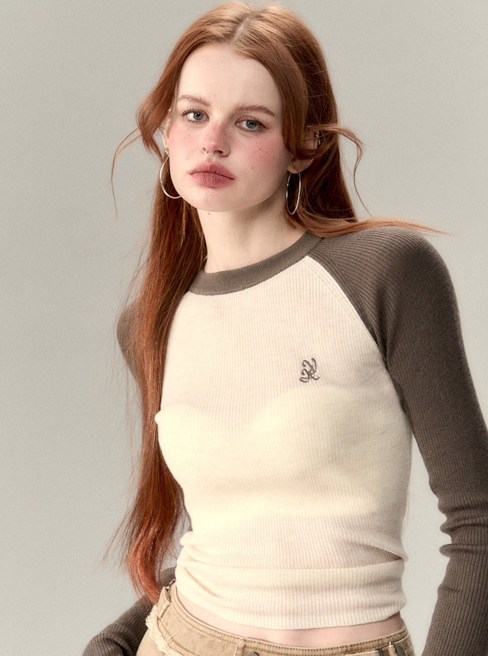 Raglan Ärmel Basis Strickpullover Top