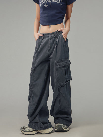 Casual Straight Leg Pocket Cargo Pants