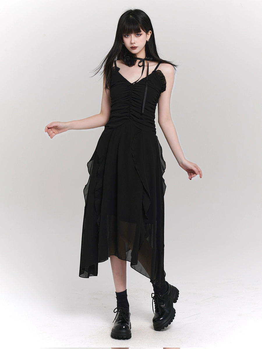 Black French Slip Dress