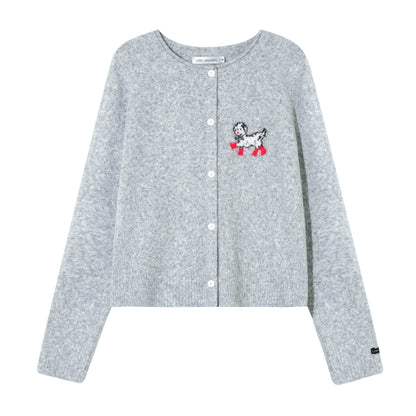 Soft Glutinous Dalmatian Jacquard Cardigan