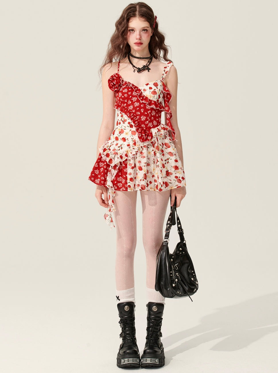 Red Fantasy Floral Dress