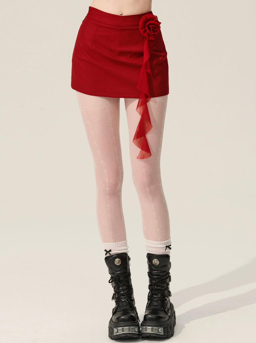 Red Short Hip Skirt