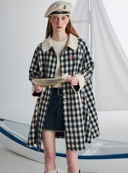 Waffle Check Trench Coat