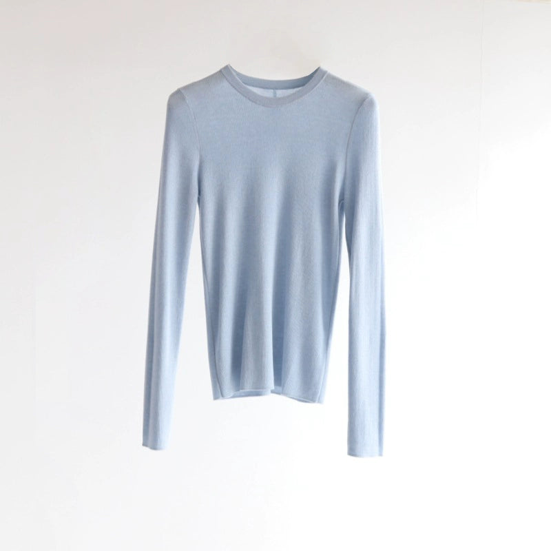 Women's Crew Neck Wool Knit Top