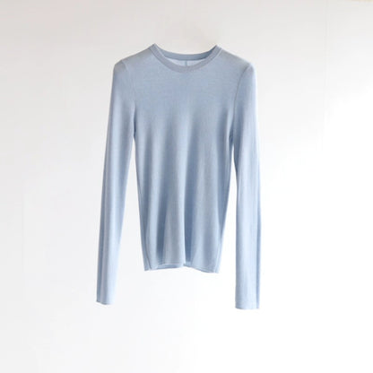 Women's Crew Neck Wool Knit Top