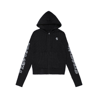 Retro Hooded Knit Cardigan