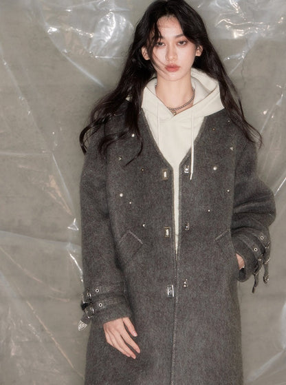 ORIGINAL DESIGN STUDDED SHEEP WOOL COAT