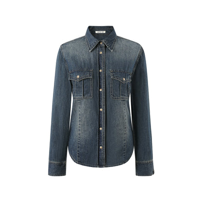 Waist-Cinching Denim Jacket