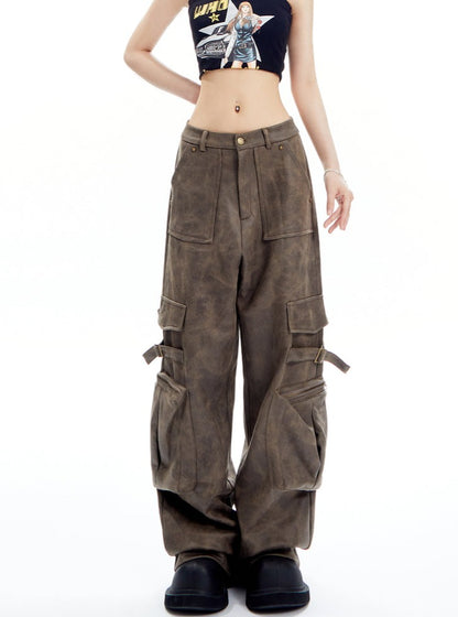 Loose Slim Casual Leather Pants