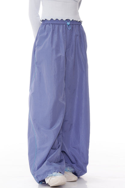 Drape Wide-Leg Casual Pants